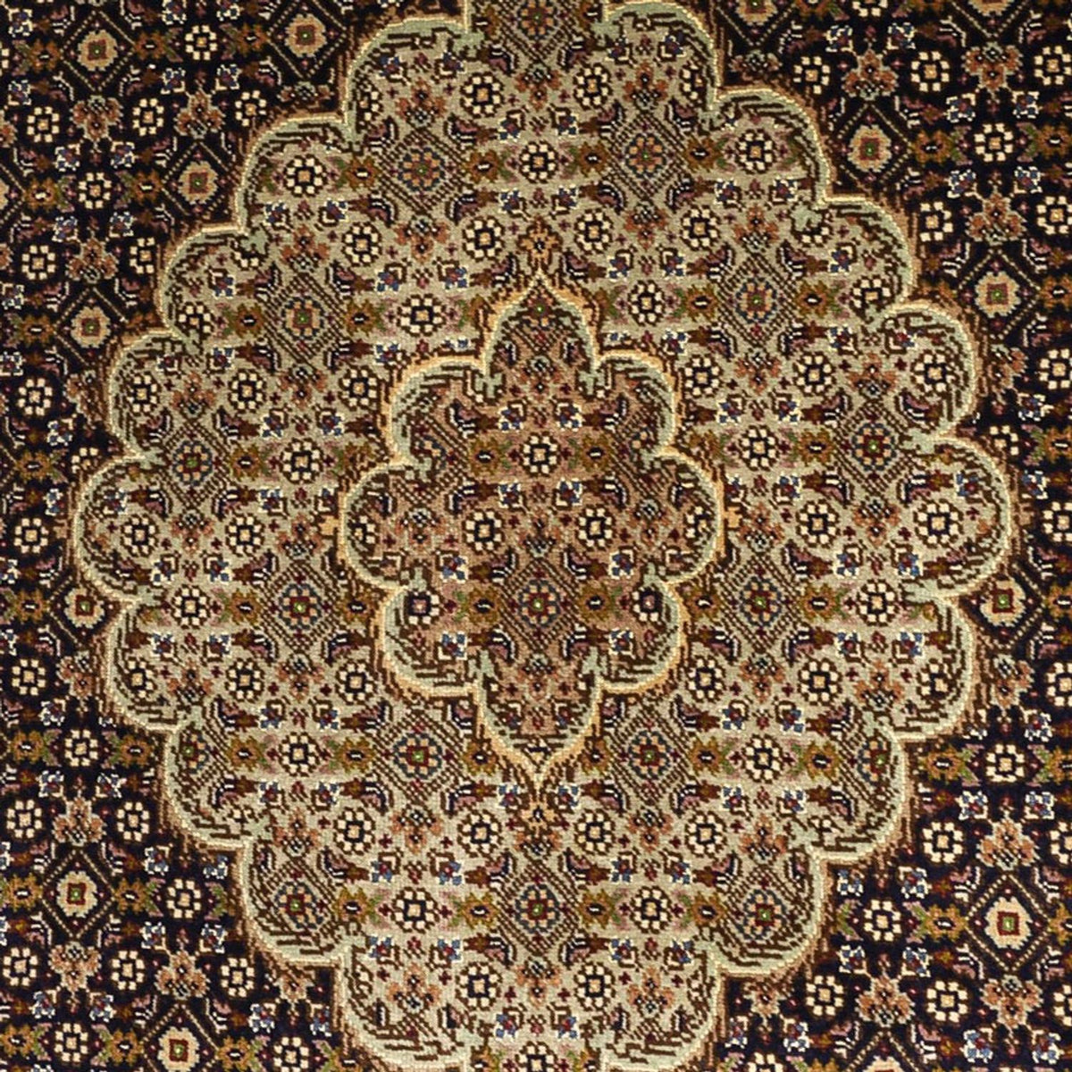 Tapis persan - Tabriz - Royal - Chaîne de soie - 149 x 100 cm - beige foncé