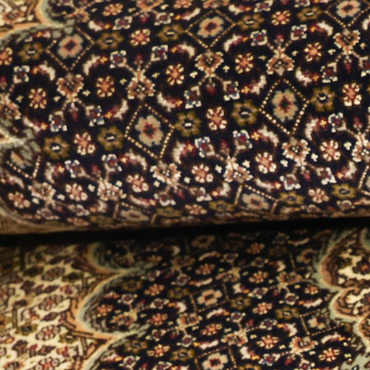 Tapis persan - Tabriz - Royal - Chaîne de soie - 159 x 98 cm - beige foncé