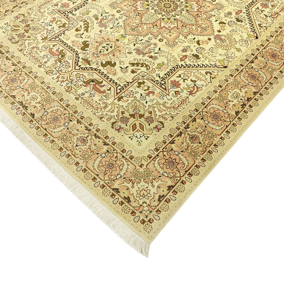 Tapis persan - Tabriz - Royal - 203 x 147 cm - beige
