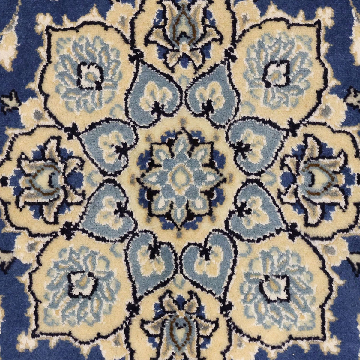 Tapis persan - Nain - Royal - 140 x 86 cm - bleu foncé