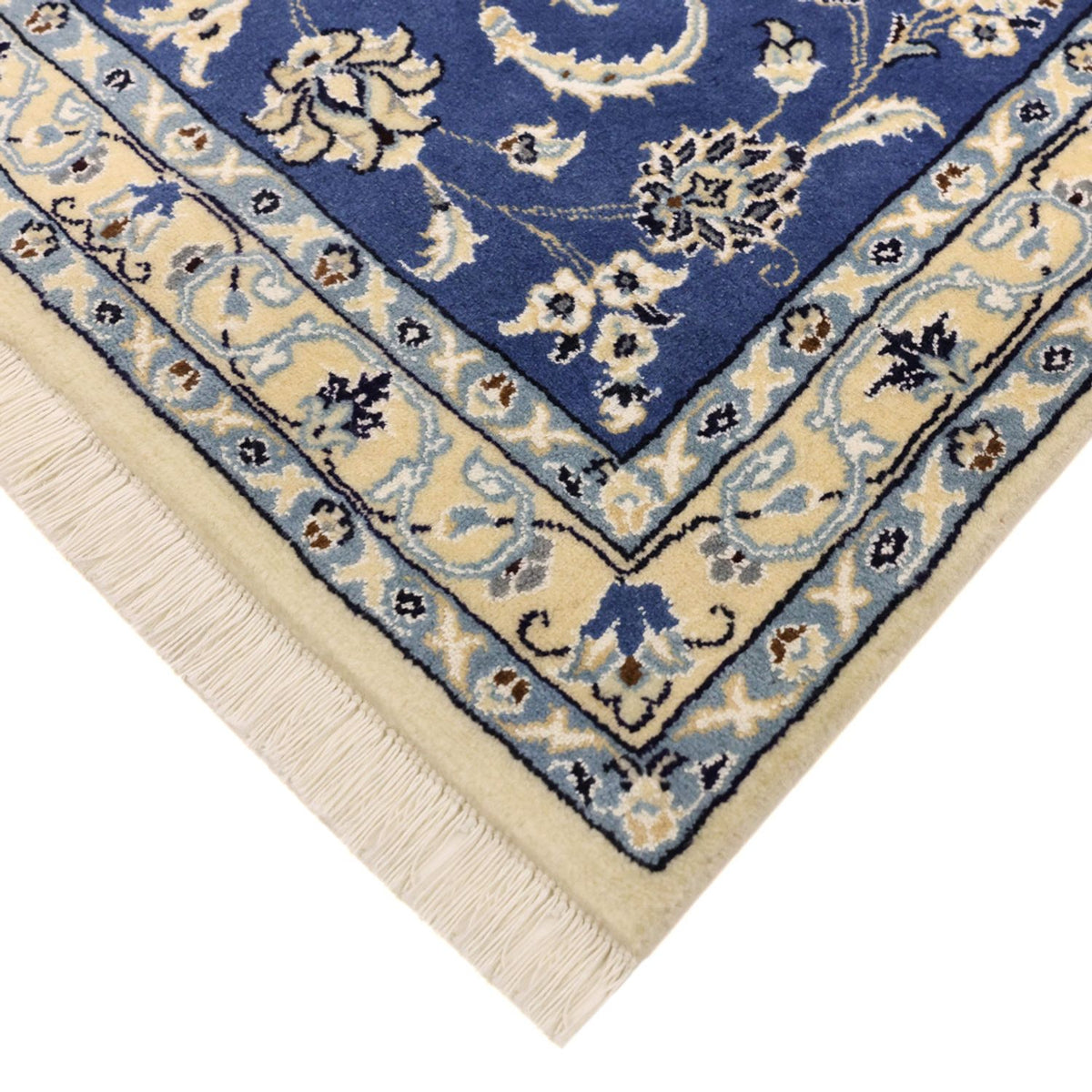 Tapis persan - Nain - Royal - 140 x 86 cm - bleu foncé