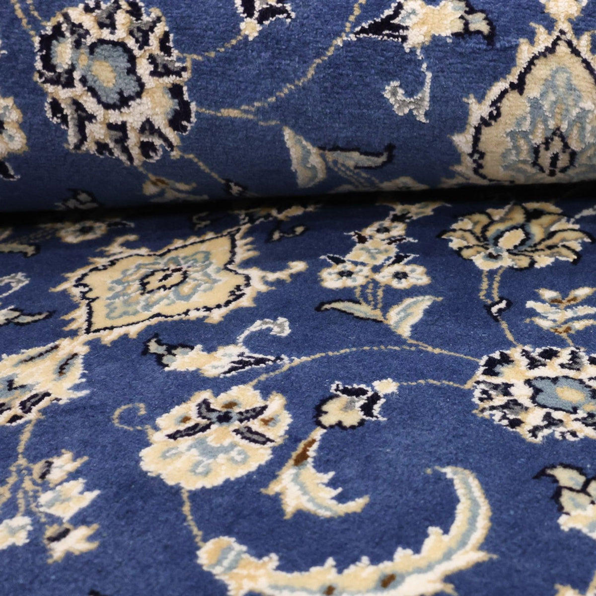 Tapis persan - Nain - Royal - 140 x 86 cm - bleu foncé