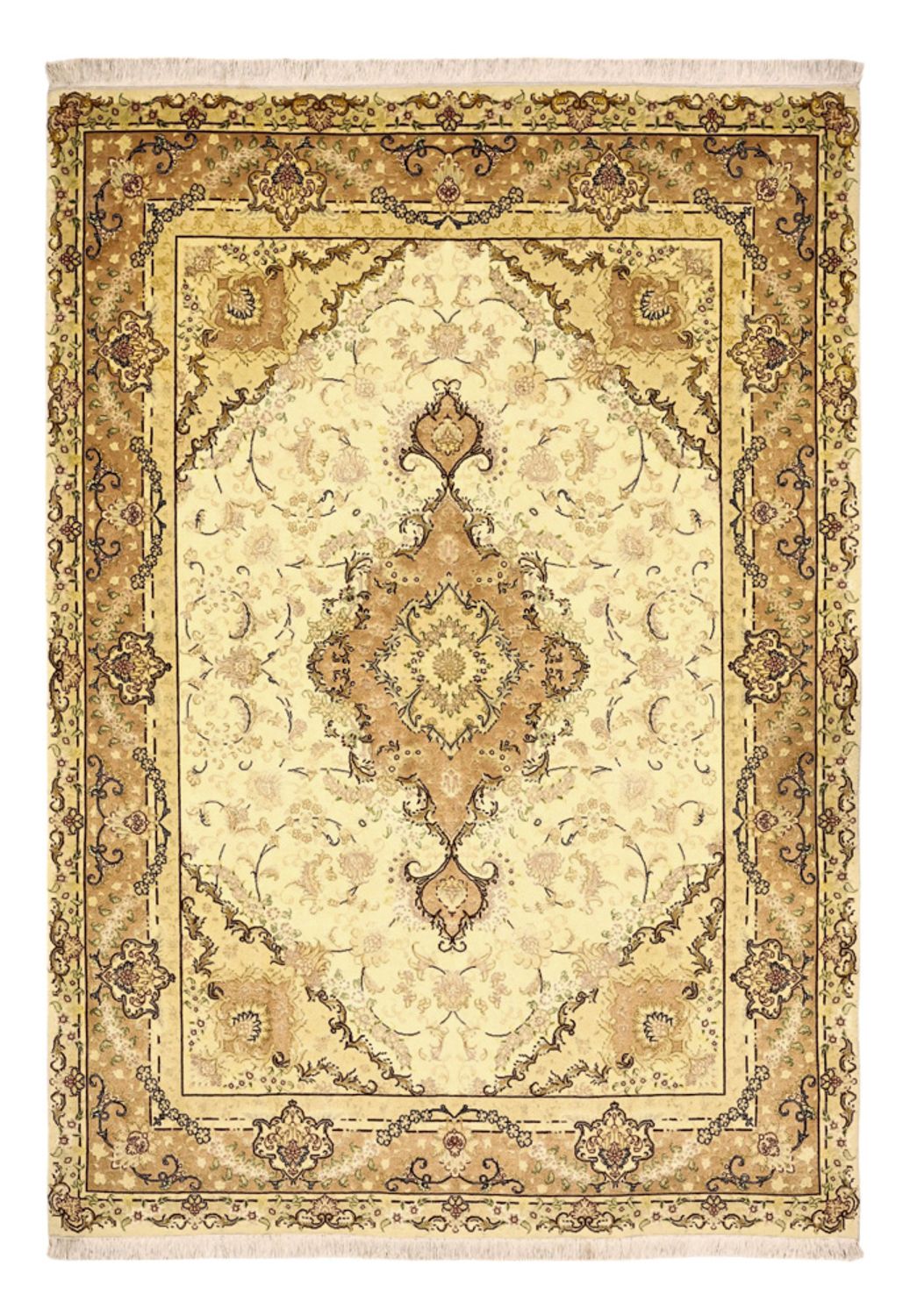 Tapis persan - Tabriz - Royal - 208 x 149 cm - beige
