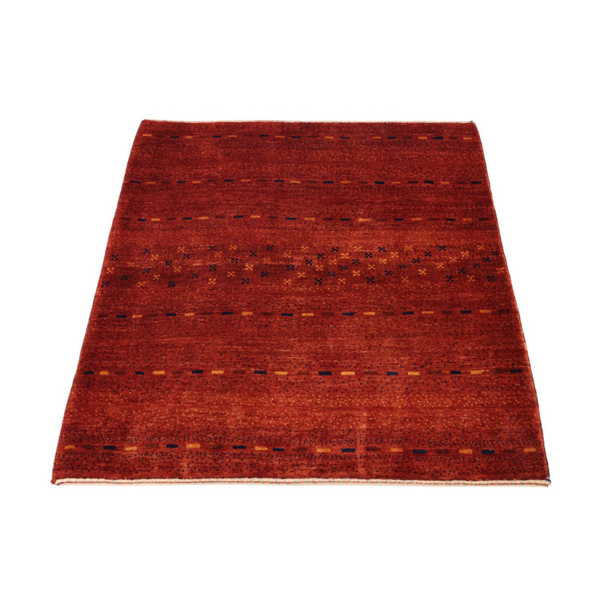 Tapis Gabbeh - Persan Kashkuli carré - 111 x 101 cm - rouge foncé