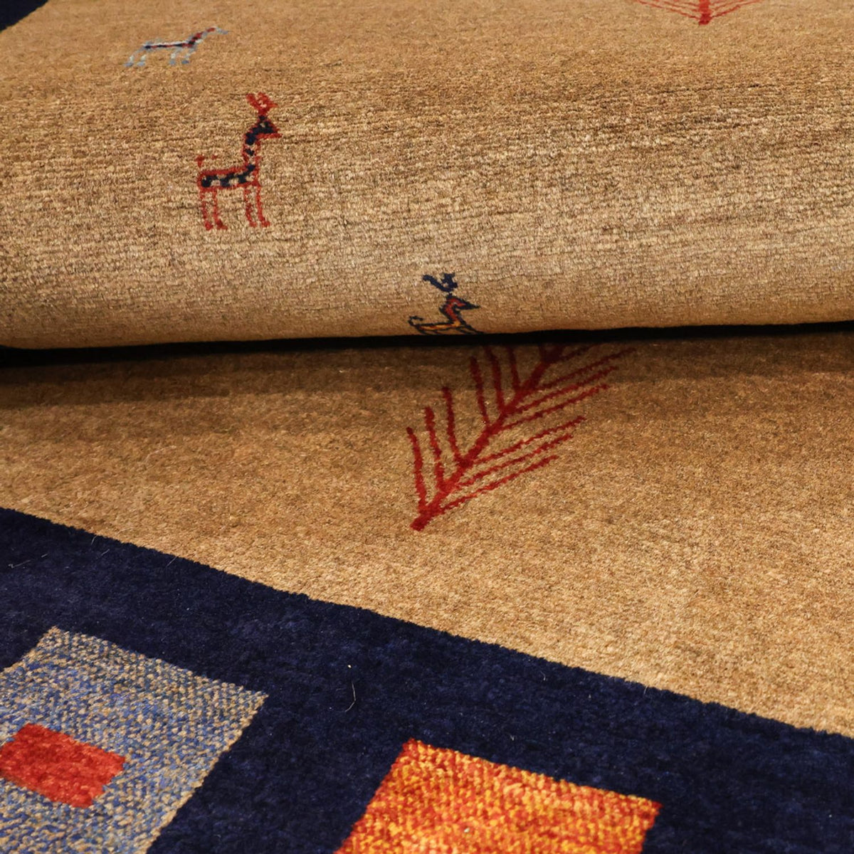 Tapis Gabbeh - Loribaft Persan - 156 x 105 cm - multicolore