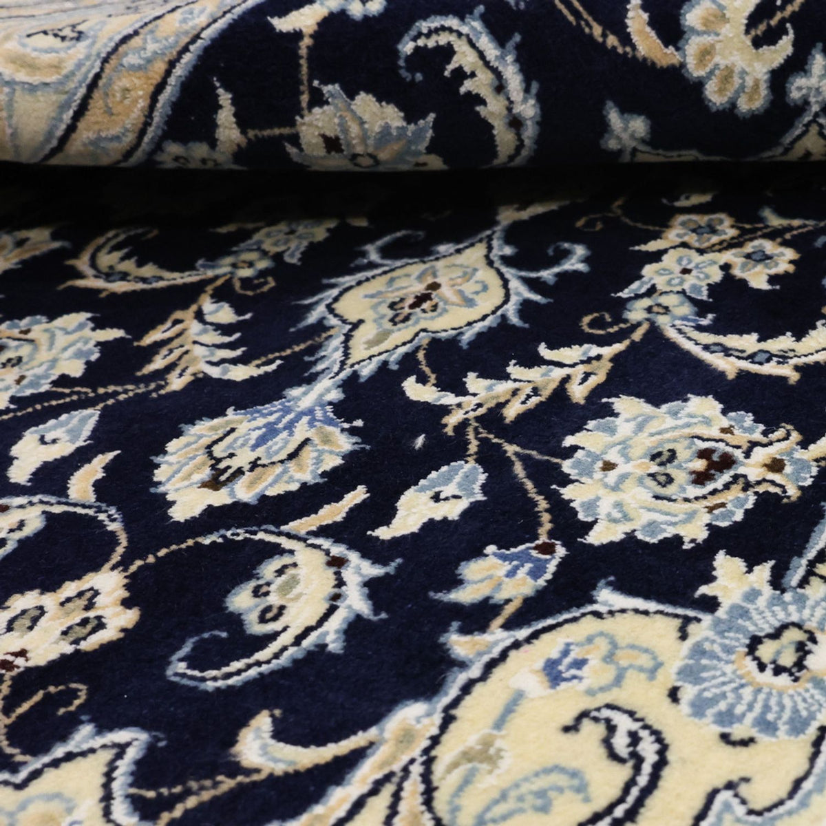 Tapis persan - Nain - Royal - 152 x 87 cm - bleu foncé