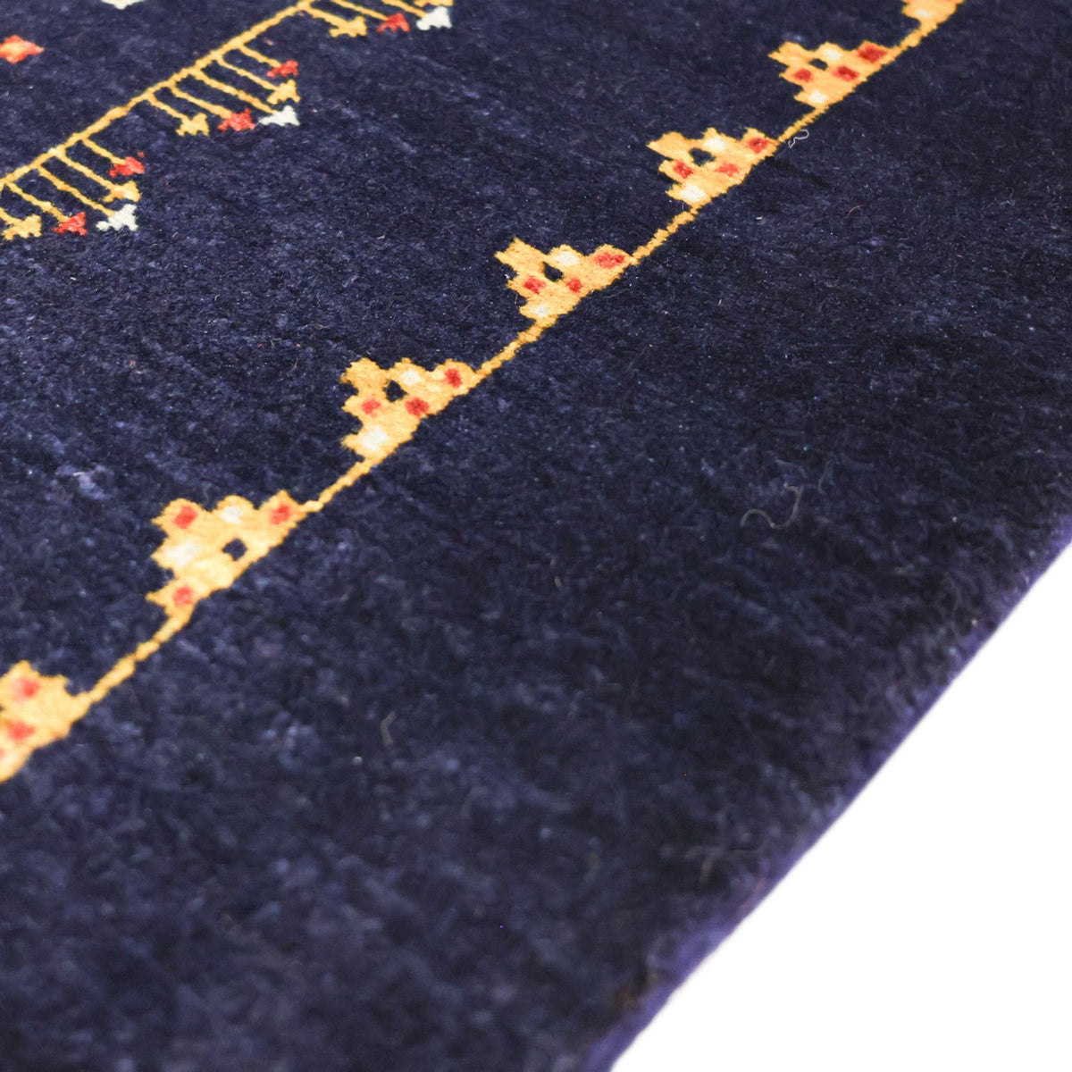 Tapis Gabbeh - Persan Kashkuli - 119 x 81 cm - bleu foncé