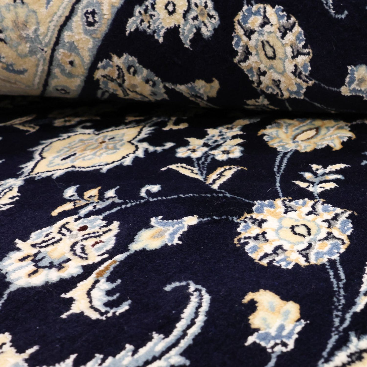 Tapis persan - Nain - Royal - 136 x 86 cm - bleu foncé