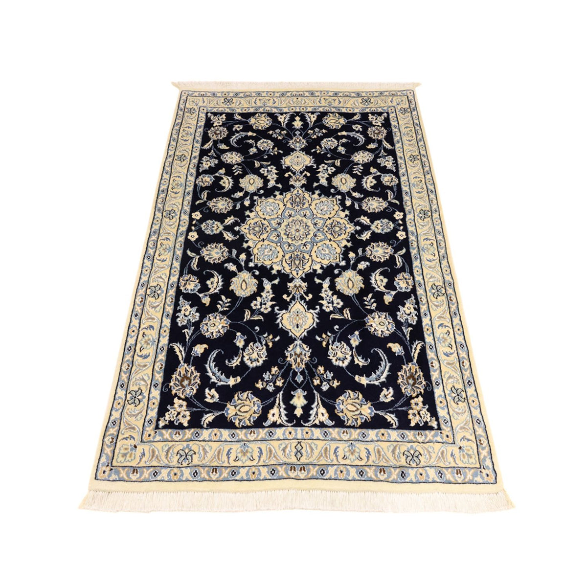 Tapis persan - Nain - Royal - 136 x 86 cm - bleu foncé