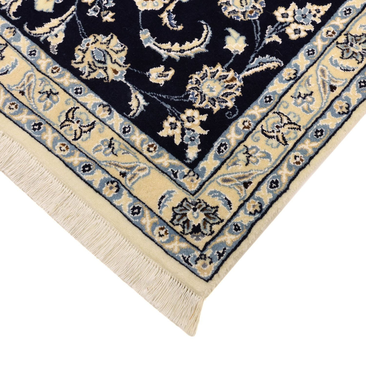 Tapis persan - Nain - Royal - 137 x 88 cm - bleu foncé