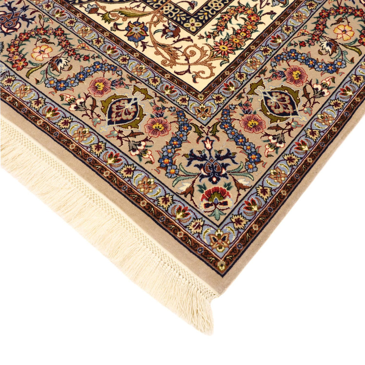 Tapis persan - Isfahan - Premium - Chaîne de soie - 171 x 111 cm - beige
