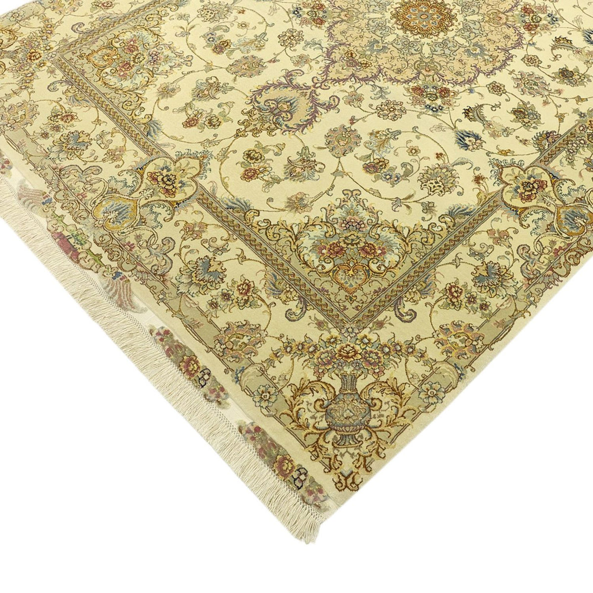 Tapis persan - Tabriz - Royal - Chaîne de soie - 219 x 148 cm - beige