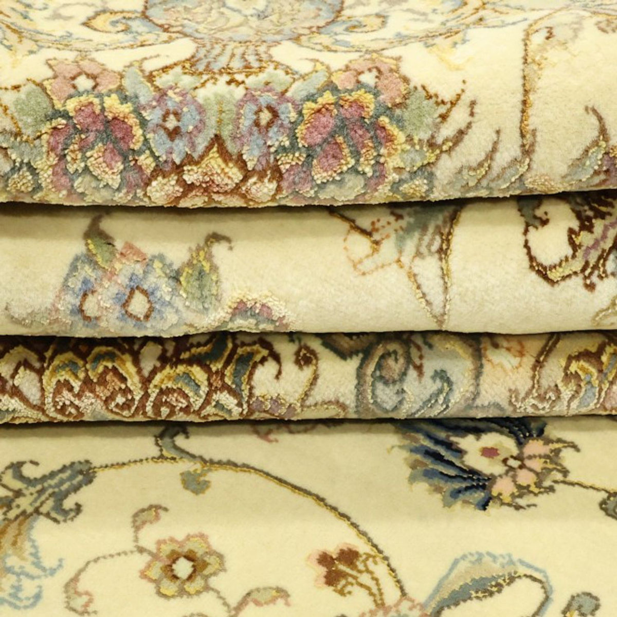 Tapis persan - Tabriz - Royal - Chaîne de soie - 219 x 148 cm - beige