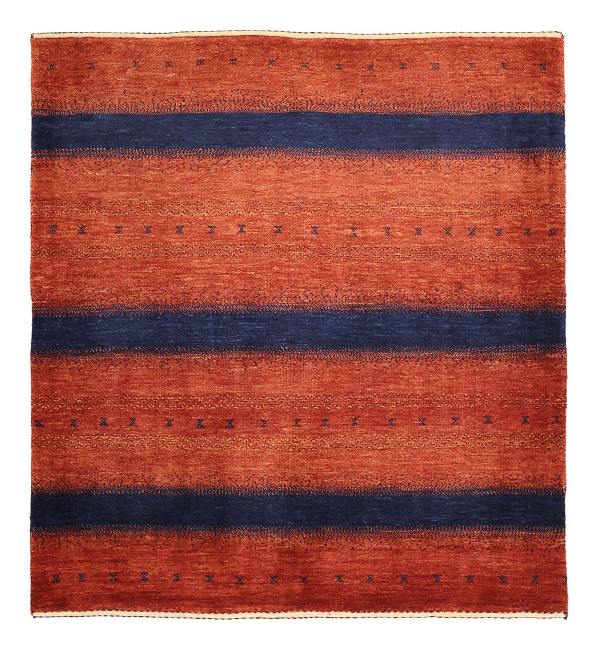 Tapis Gabbeh - Persan Kashkuli carré - 114 x 101 cm - multicolore