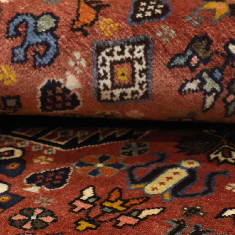 Tapis Gabbeh - Persan Kashkuli - 150 x 105 cm - rouge foncé