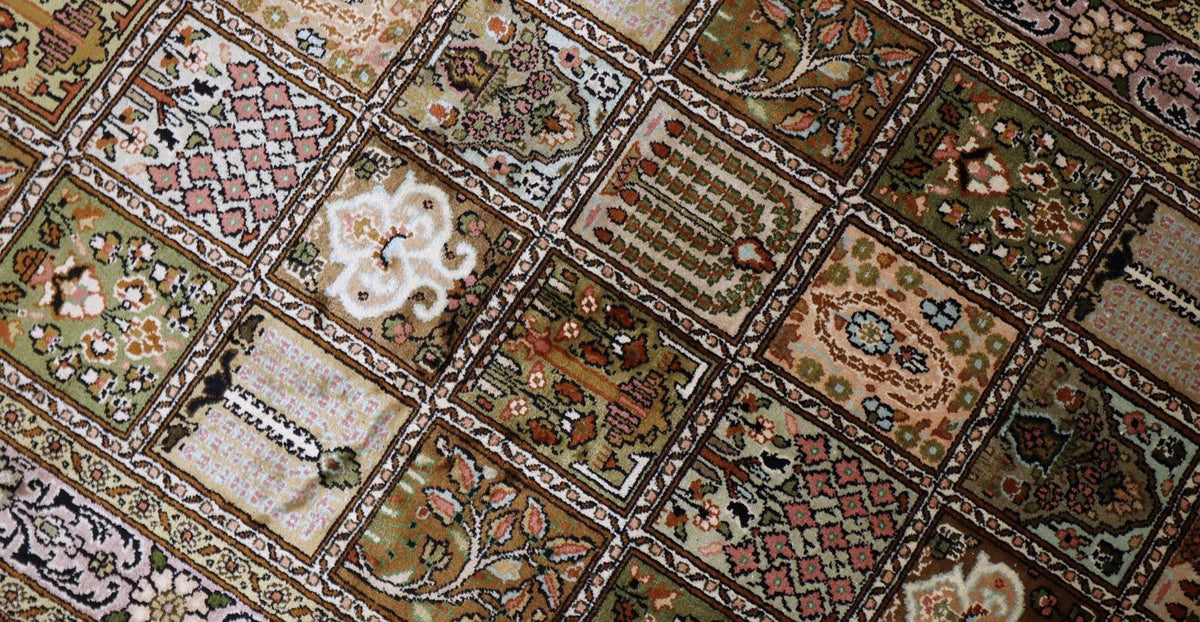 Tapis en soie - Soie du Cachemire - 152 x 90 cm - marron