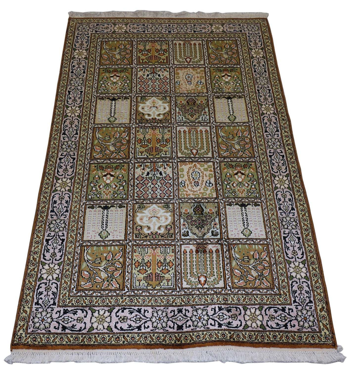 Tapis en soie - Soie du Cachemire - 152 x 90 cm - marron