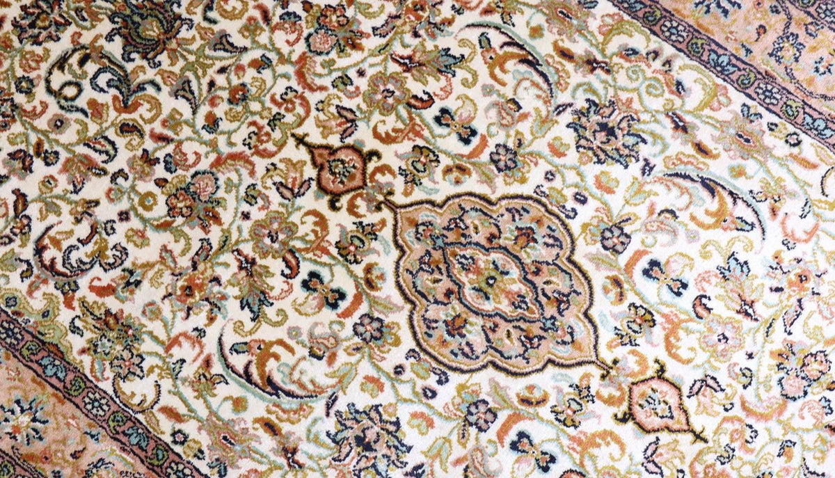 Tapis en soie - Soie du Cachemire - 155 x 99 cm - beige