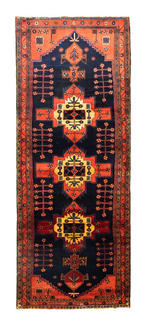 Tapis de couloir Tapis persan - Nomadic - 305 x 115 cm - bleu