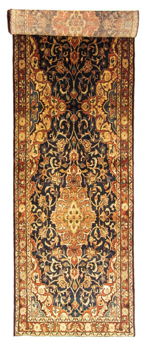 Tapis de couloir Tapis persan - Nomadic - 428 x 110 cm - bleu