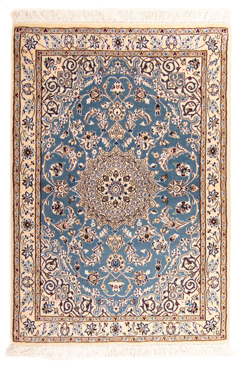 Tapis persan - Nain - Royal - 148 x 98 cm - bleu foncé
