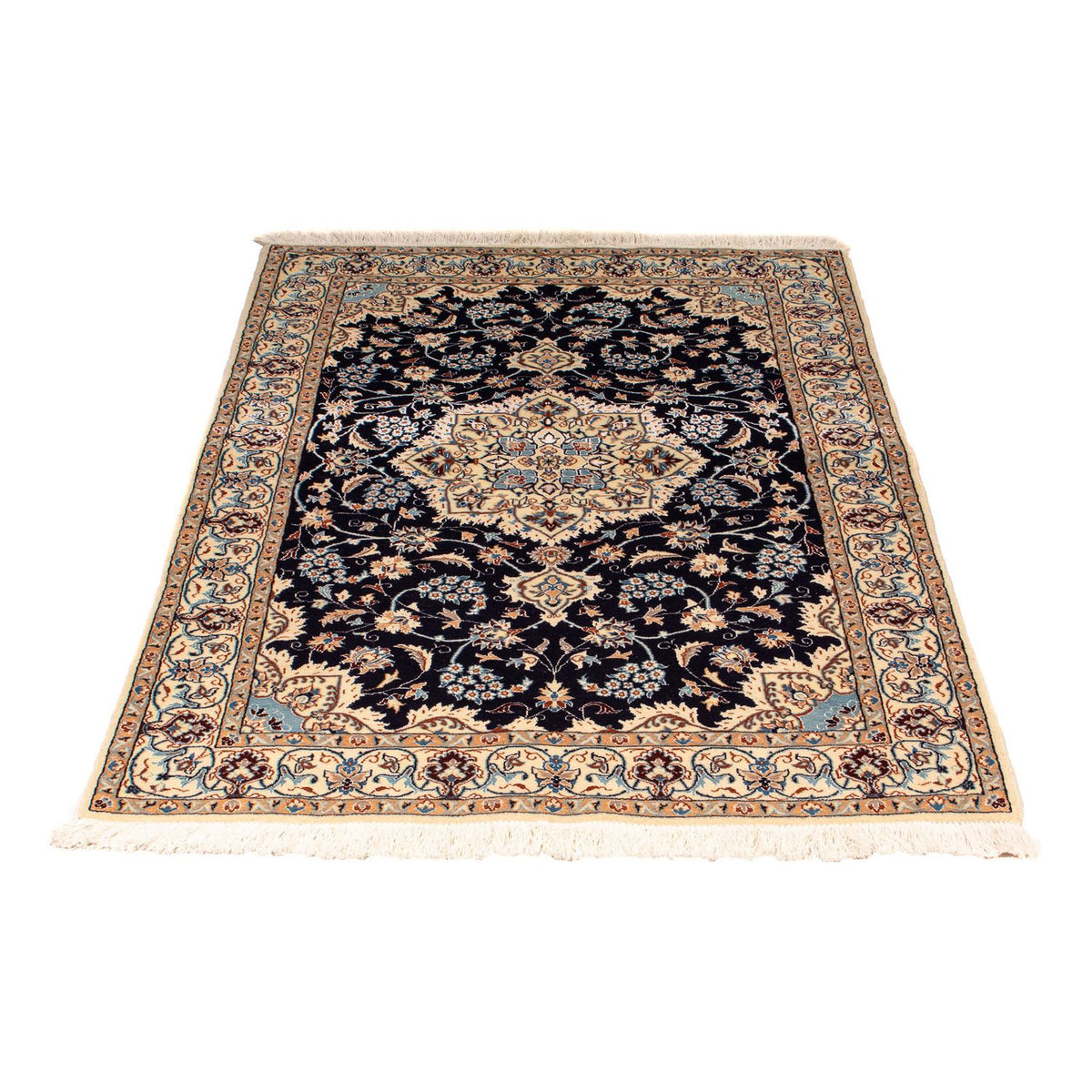 Tapis persan - Nain - Premium - 142 x 97 cm - bleu foncé