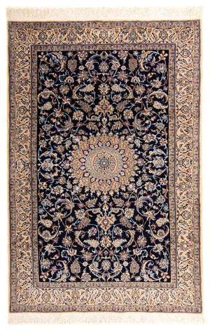 Tapis persan - Nain - Premium - 205 x 128 cm - bleu foncé