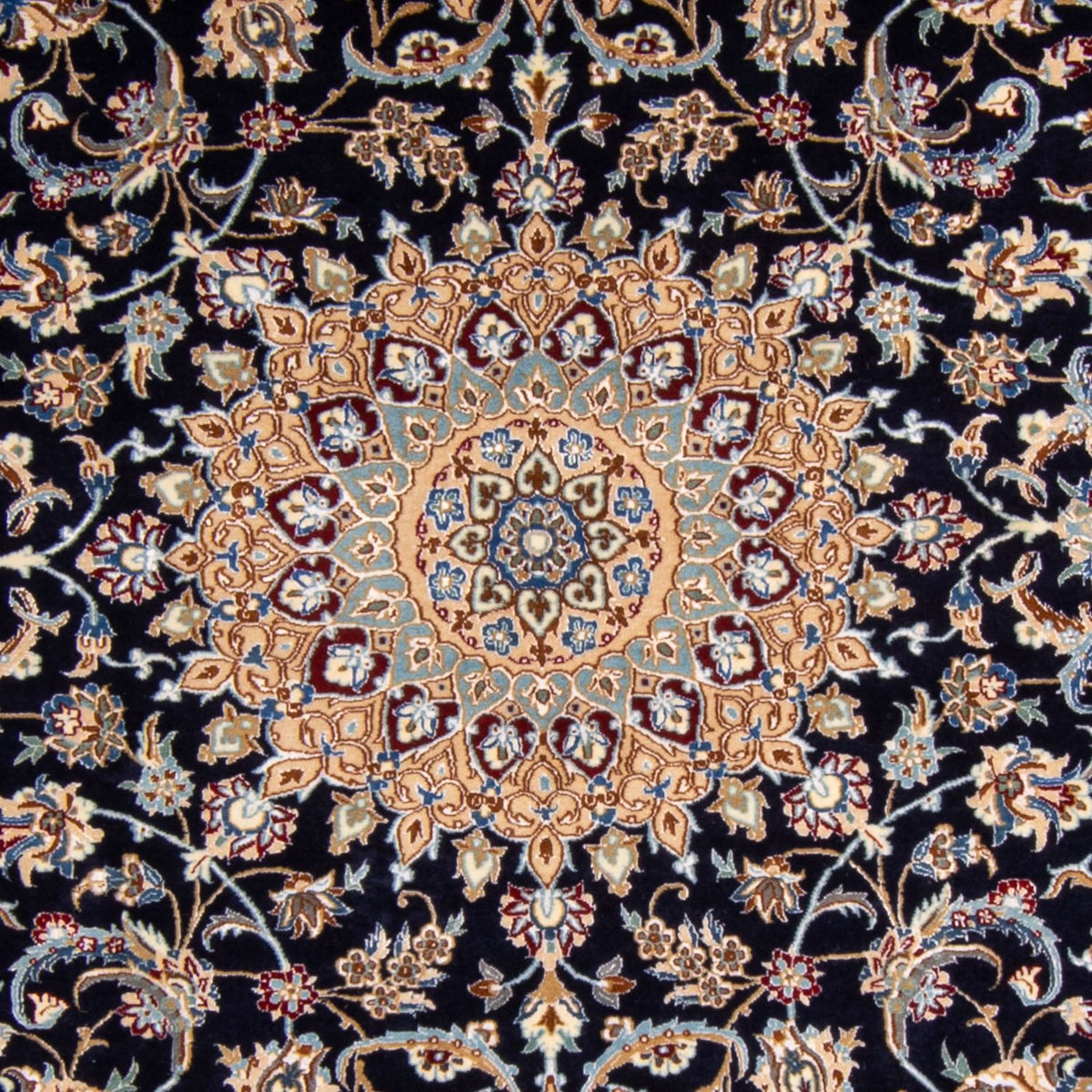Tapis persan - Nain - Premium - 205 x 128 cm - bleu foncé