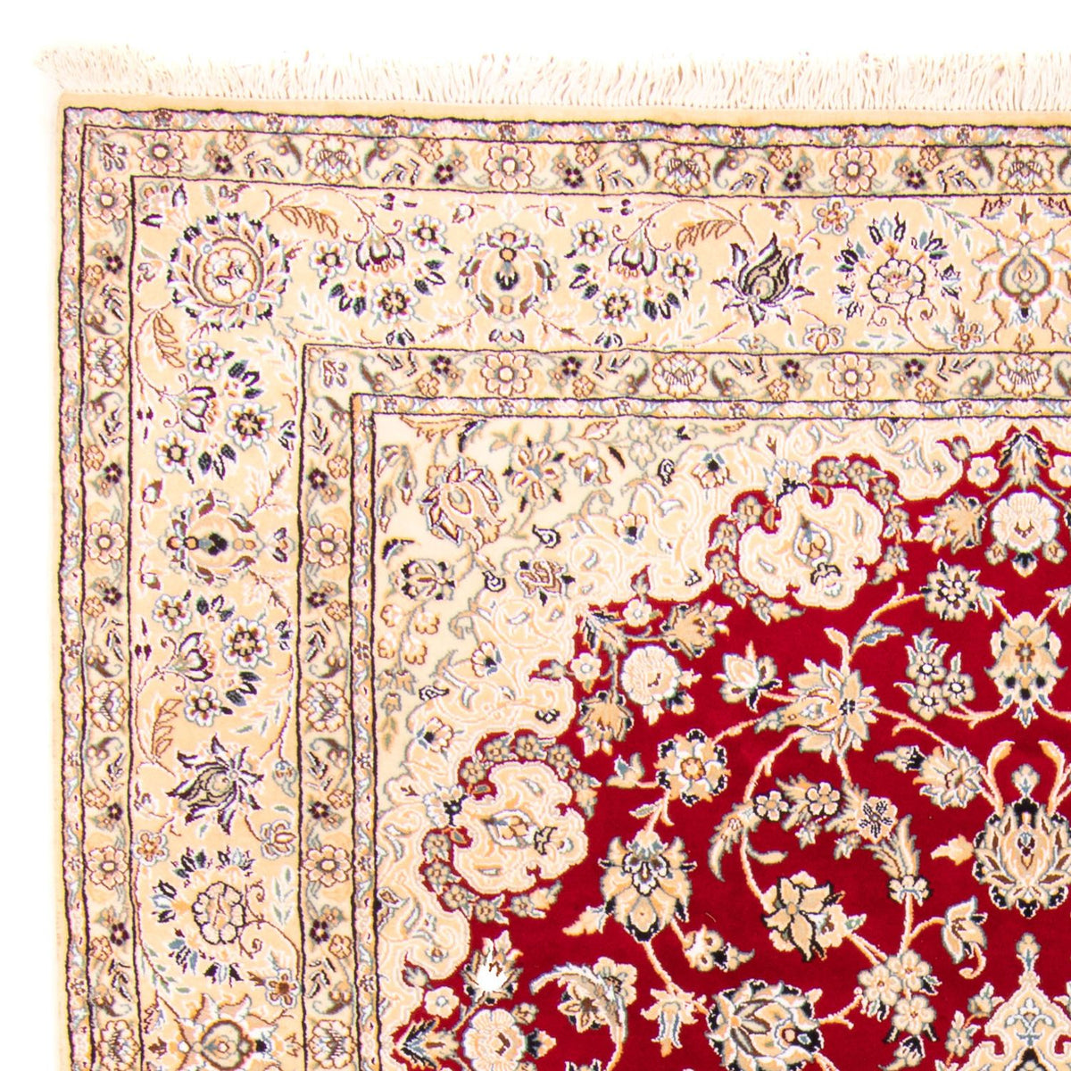 Tapis persan - Nain - Royal - 306 x 197 cm - rouge foncé
