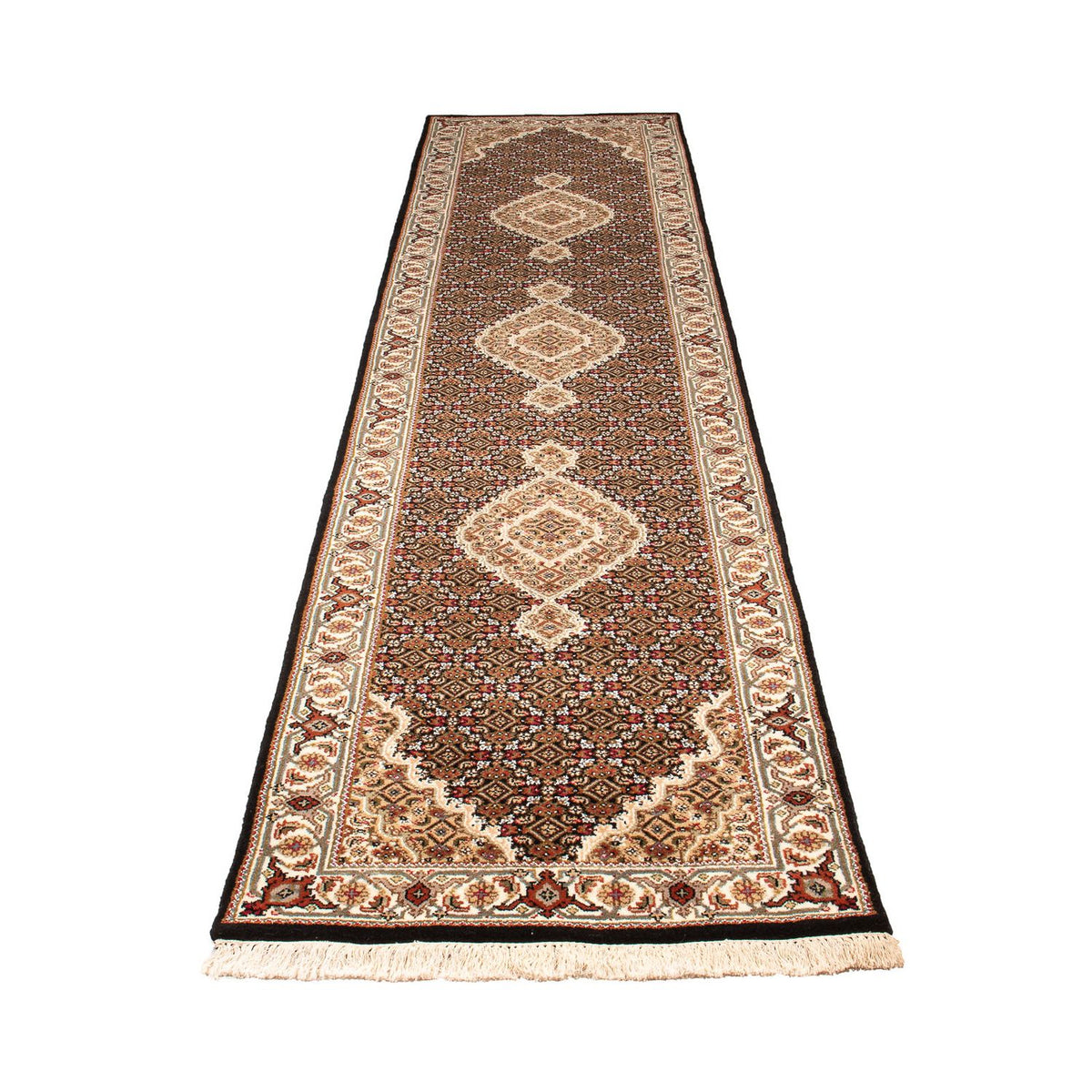 Tapis de couloir Tapis persan - Tabriz - 353 x 79 cm - bleu foncé