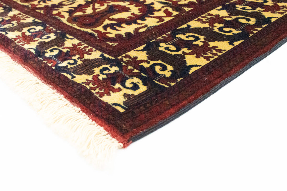 Tapis afghan - 198 x 150 cm - rouge foncé