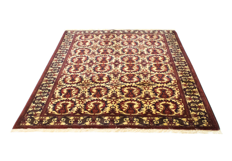 Tapis afghan - 198 x 150 cm - rouge foncé