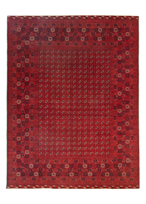 Tapis afghan - Boukhara - 390 x 292 cm - rouge foncé