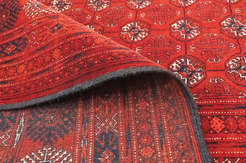Tapis afghan - Boukhara - 390 x 292 cm - rouge foncé