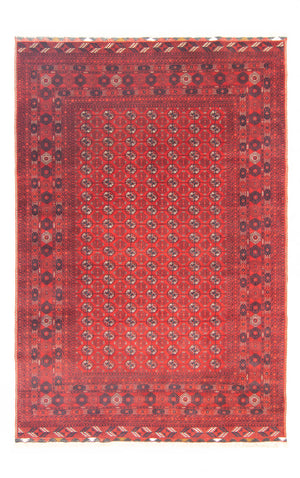 Tapis afghan - Boukhara - 298 x 200 cm - rouge foncé