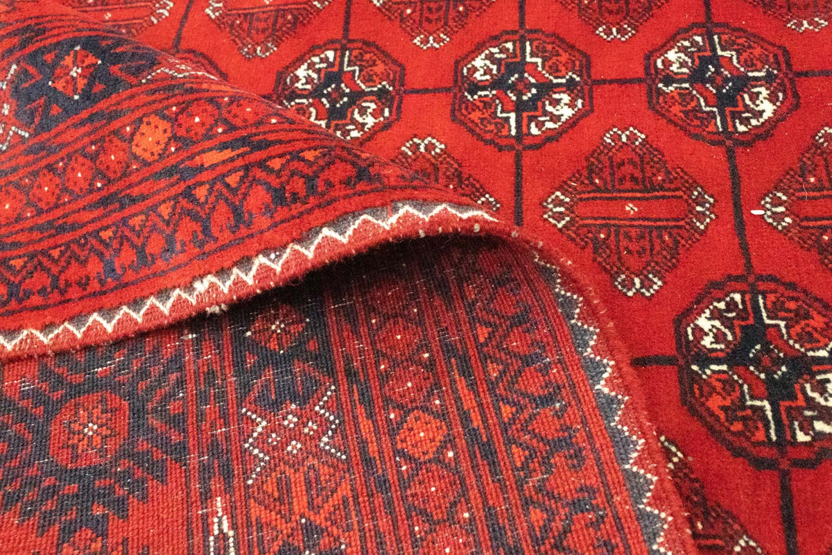 Tapis afghan - Boukhara - 299 x 198 cm - rouge foncé