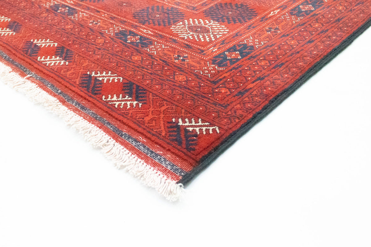Tapis afghan - Boukhara - 297 x 198 cm - rouge foncé