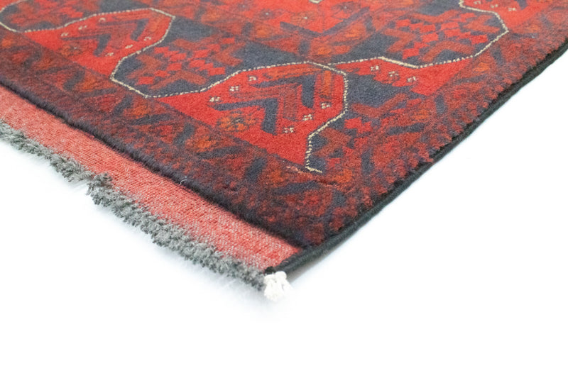 Tapis de couloir Tapis afghan - Kunduz - 297 x 79 cm - rouge