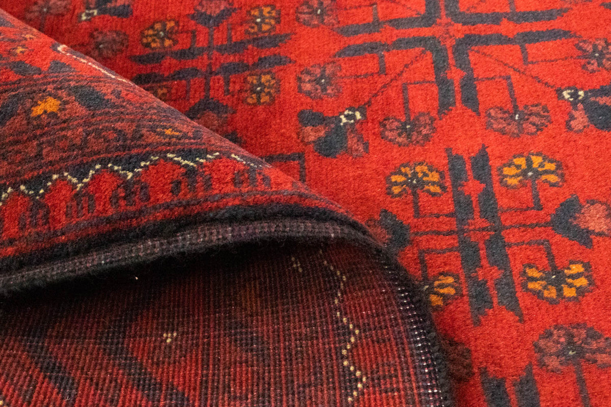 Tapis afghan - Kunduz - 194 x 147 cm - rouge