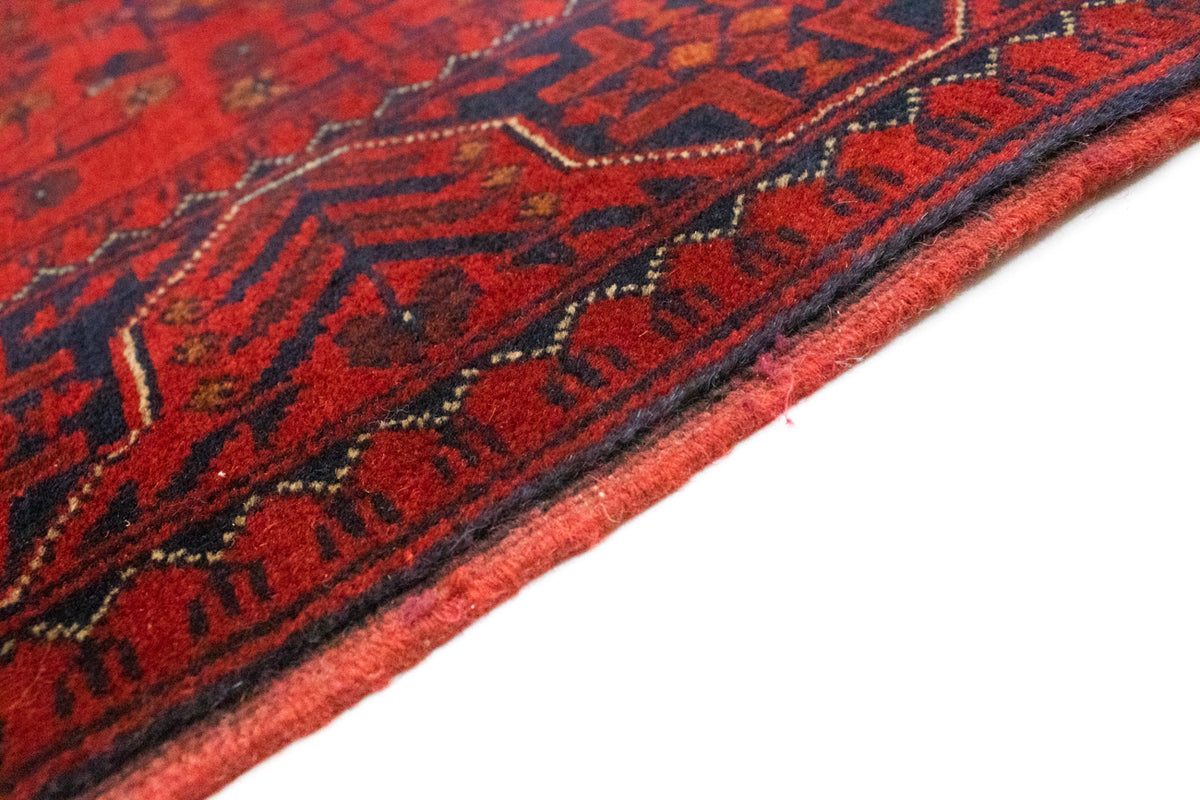 Tapis afghan - Kunduz - 195 x 154 cm - rouge