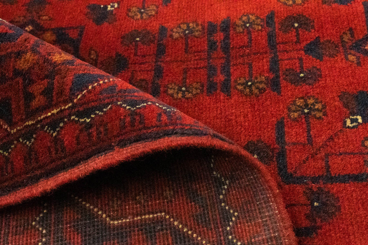 Tapis afghan - Kunduz - 195 x 154 cm - rouge