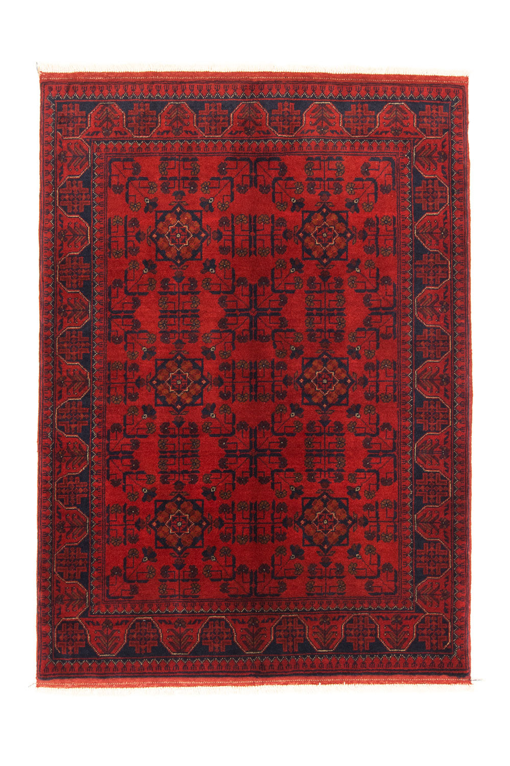 Tapis afghan - Kunduz - 147 x 105 cm - rouge