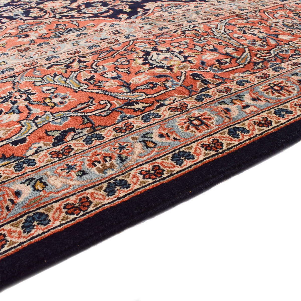 Tapis persan - Keshan - 403 x 295 cm - bleu foncé