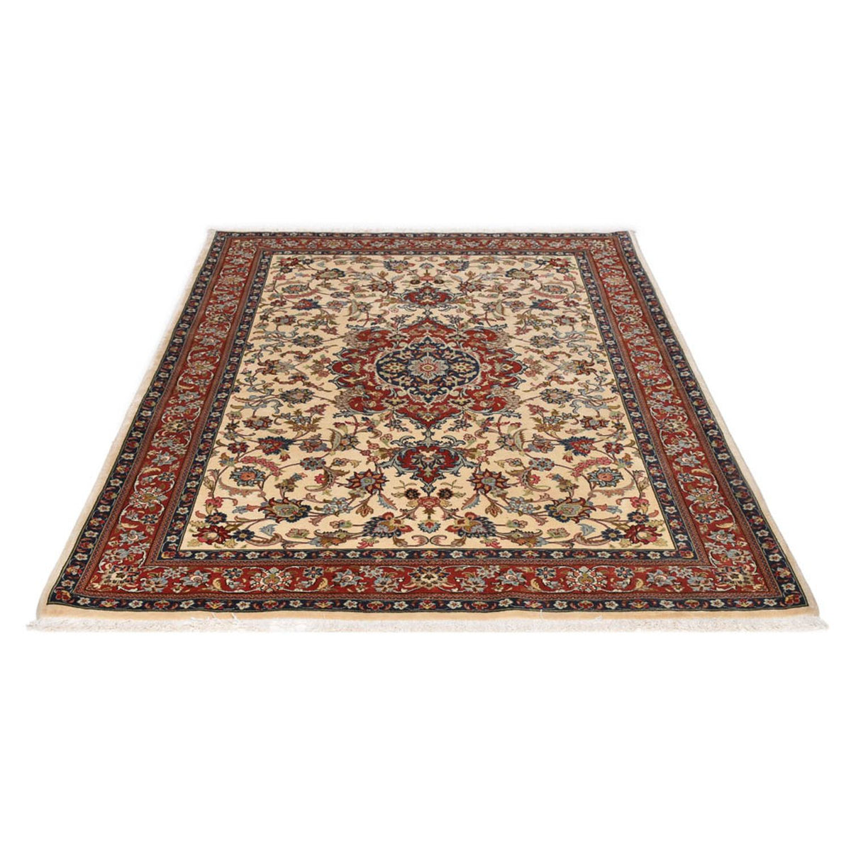 Tapis persan - Ghom - Royal - 202 x 131 cm - beige clair