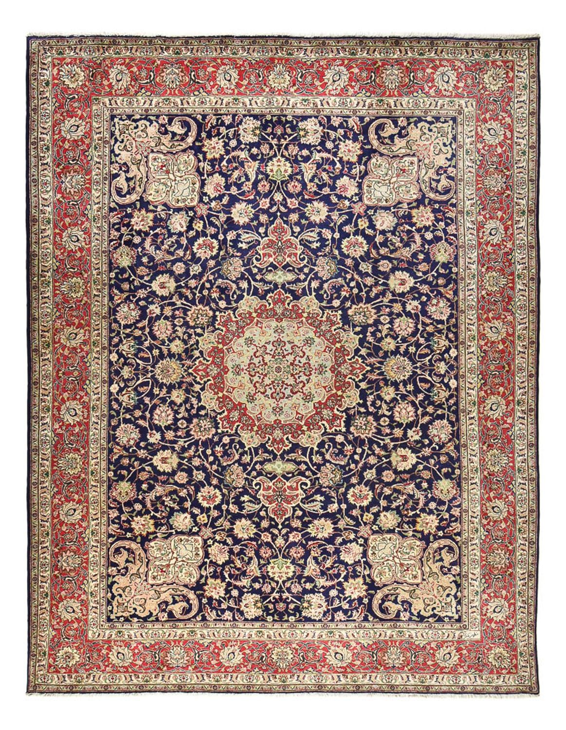 Tapis persan - Tabriz - Royal - 400 x 300 cm - bleu foncé