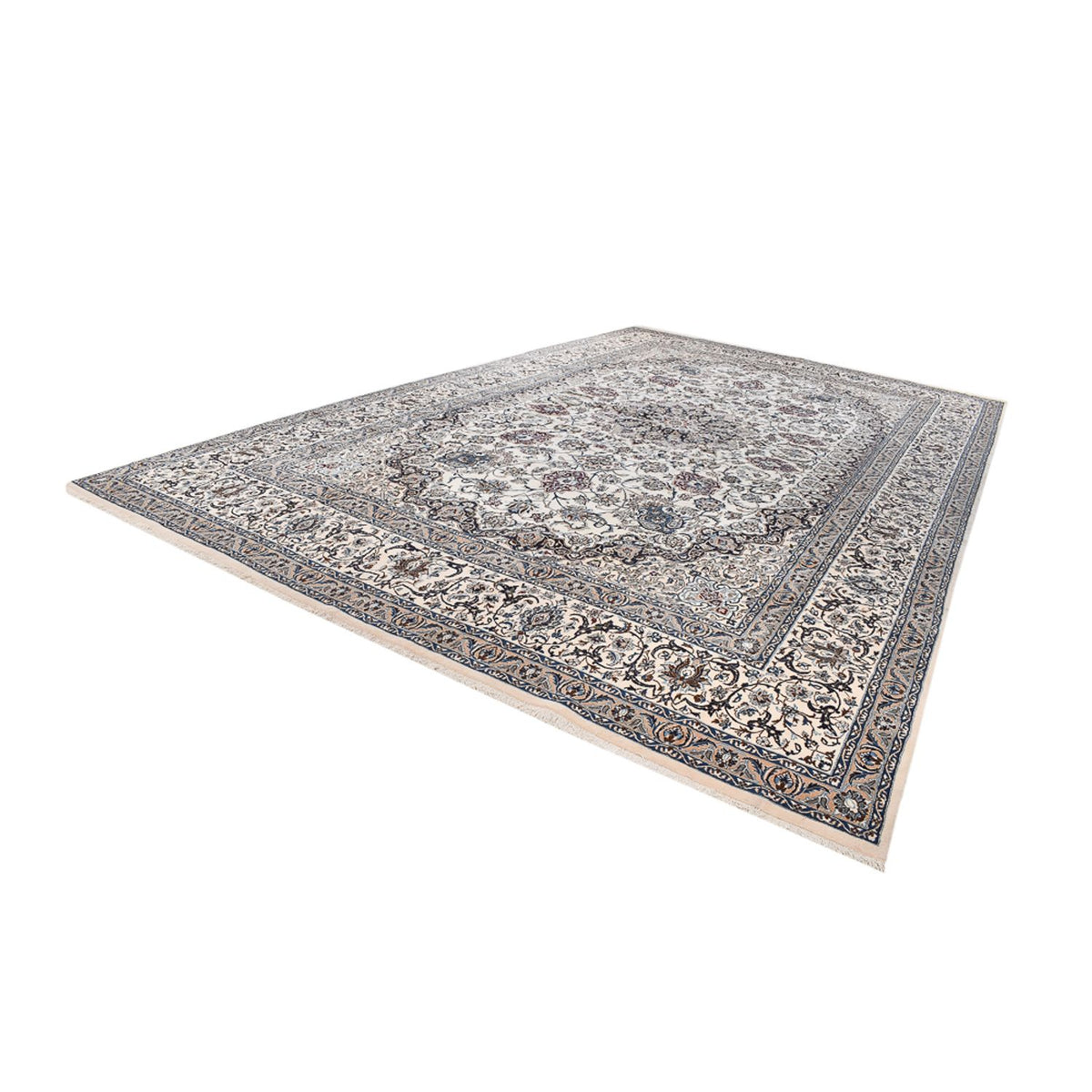 Tapis persan - Nain - Royal - 626 x 390 cm - gris