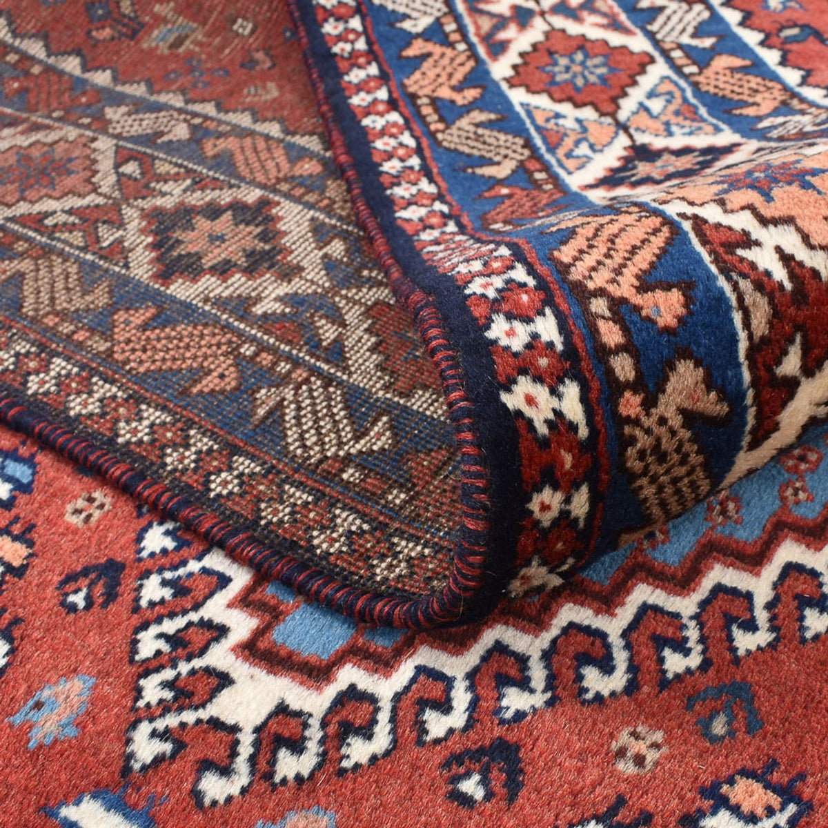 Tapis persan - Nomadic carré  - 200 x 188 cm - rouge