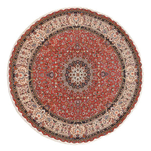 Tapis persan - Tabriz - Premium ronde  - 300 x 300 cm - rouge