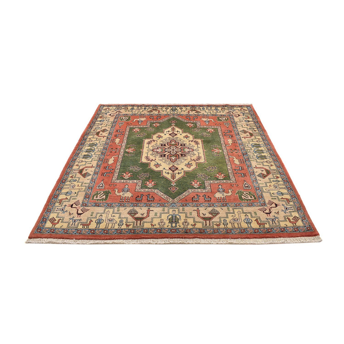 Tapis persan - Nomadic carré  - 208 x 198 cm - vert