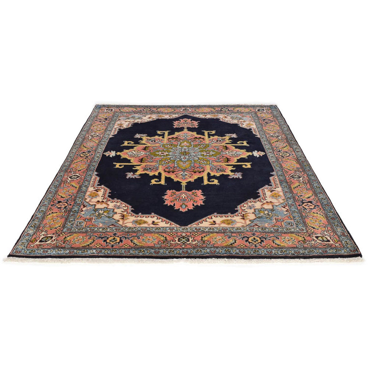 Tapis persan - Nomadic - 206 x 150 cm - bleu foncé